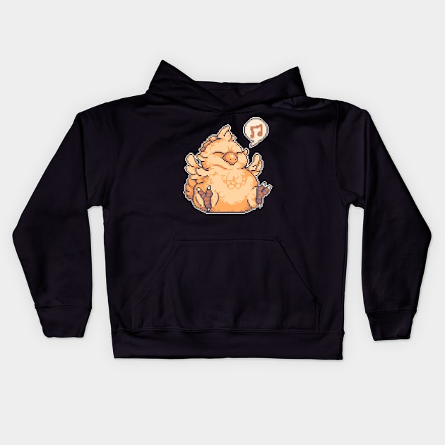 Fat Chocobo | Pixel Art Kids Hoodie by Quintino Pixels